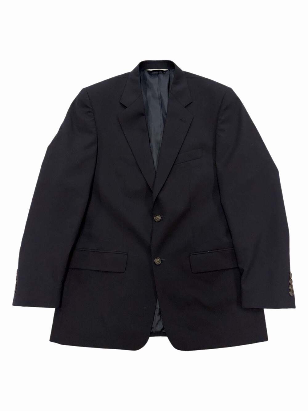 Versini Men's 100% Wool Two-Button Blazer Black Size 38 Regular